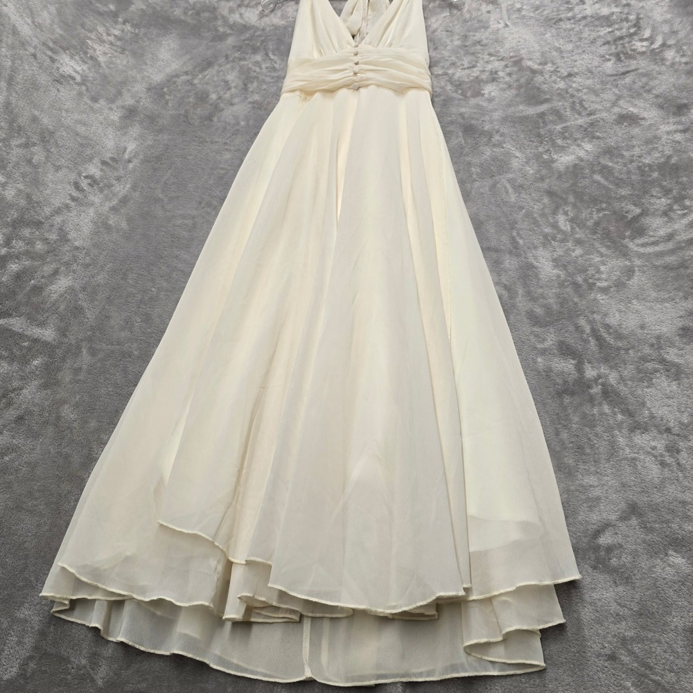 Regencycore Halter Dress Women S Cream Ruched Fairy Ethereal Marilyn Style Retro - Picture 12 of 16